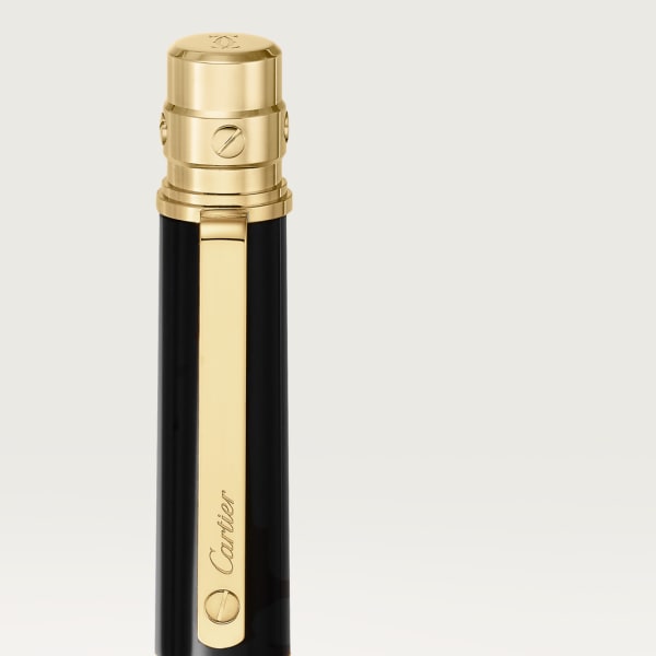 Santos de Cartier ballpoint pen Large model, composite, gold finish