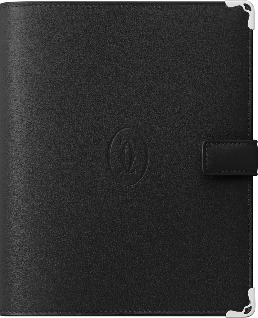 Must de Cartier SM notebook coverBlack calfskin, palladium 950/1000 finish