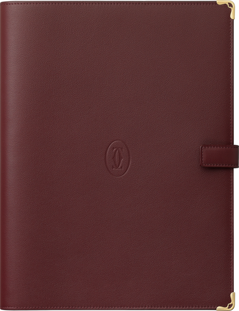 Must de Cartier LM notebook coverBurgundy calfskin, golden finish