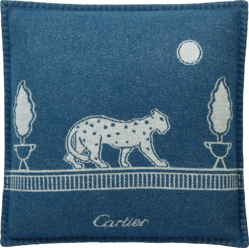 Panthère de Cartier cushionMerino wool and cashmere