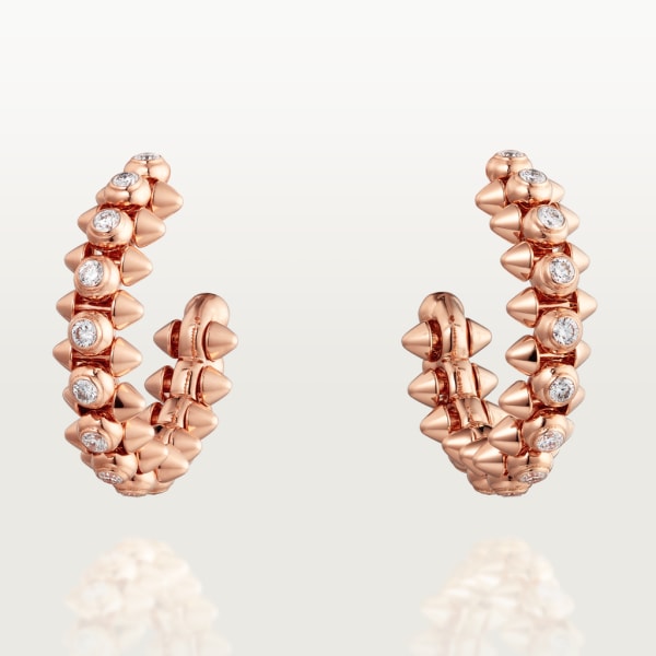 Clash de Cartier earrings Diamonds Rose gold, diamonds