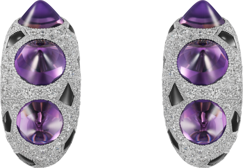 Clash[Un]limited EarringsWhite gold, onyx, amethysts, diamonds