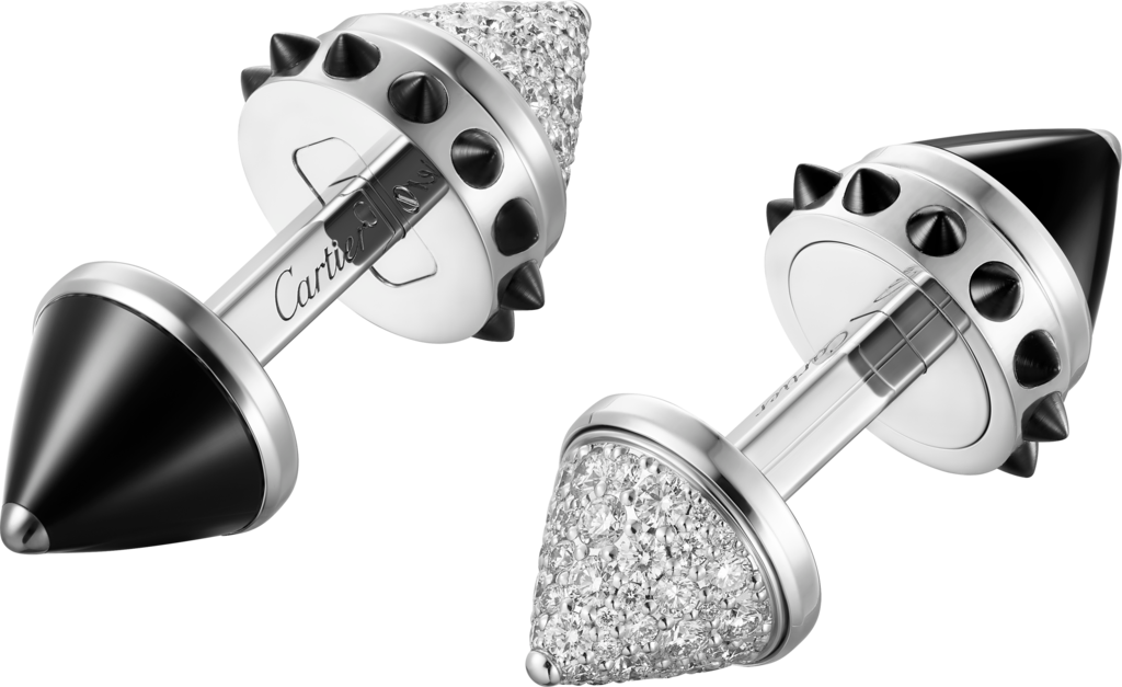 Clash [Un]limited cufflinksRhodium-finish white gold, onyx, diamonds.