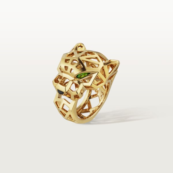 Panthère de Cartier ring Yellow gold, onyx, tsavorite garnets