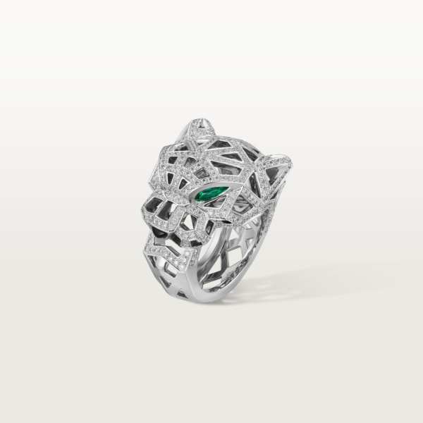 Panthère de Cartier ring White gold, onyx, emeralds, diamonds