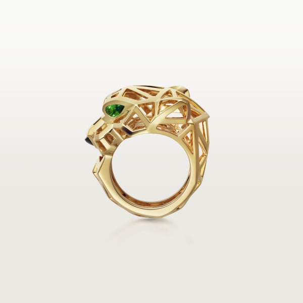 Panthère de Cartier ring Yellow gold, onyx, tsavorite garnets