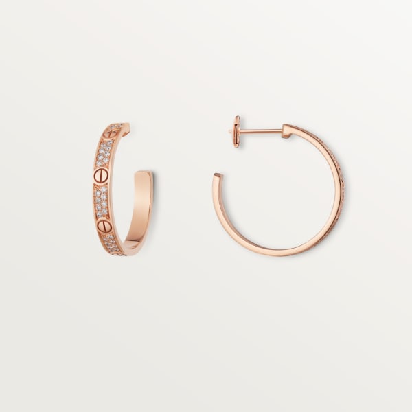 Love earrings Rose gold, diamond