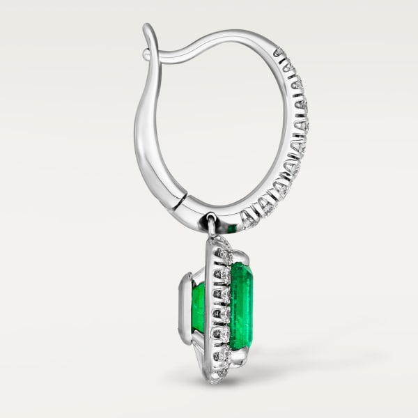 Cartier Destinée earrings with coloured stone White gold, emerald, diamonds