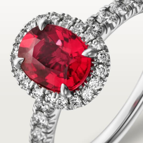 Cartier Destinée Solitaire with coloured stone Platinum , rubies, diamond