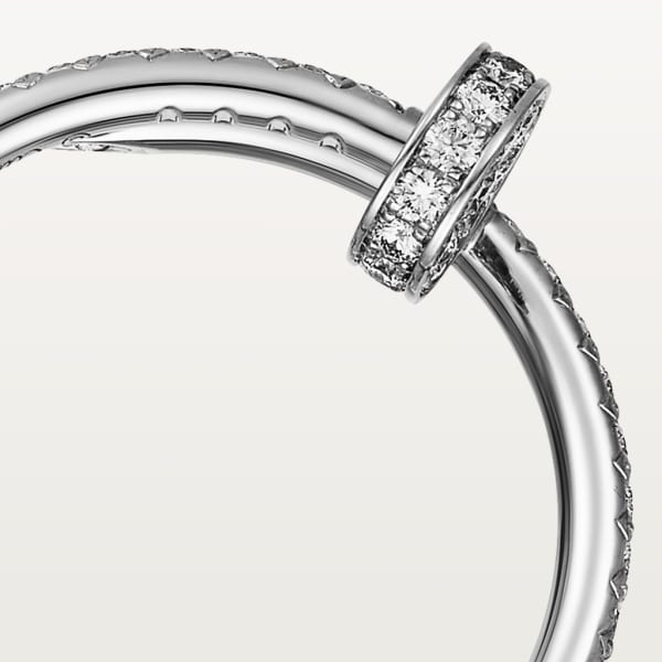 Juste un Clou ring, small model, semi-paved White gold, diamonds