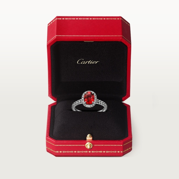 Cartier Destinée Solitaire with coloured stone Platinum , rubies, diamond