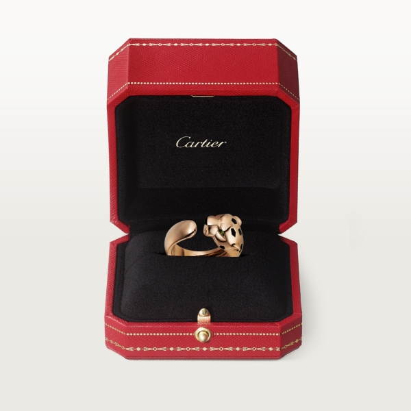 Panthère de Cartier ring Rose gold, tsavorite garnets, onyx