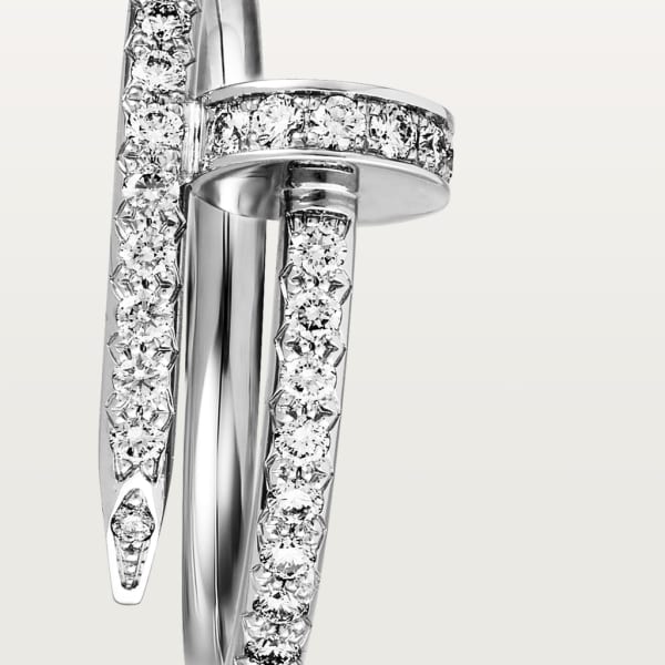 Juste un Clou ring, small model, semi-paved White gold, diamonds