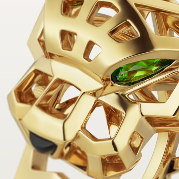 Panthère de Cartier ring Yellow gold, onyx, tsavorite garnets