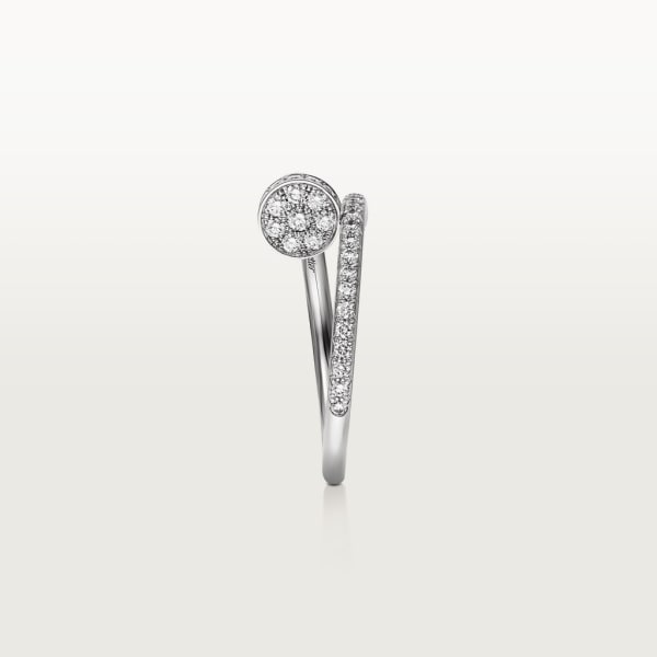 Juste un Clou ring, small model, semi-paved White gold, diamonds