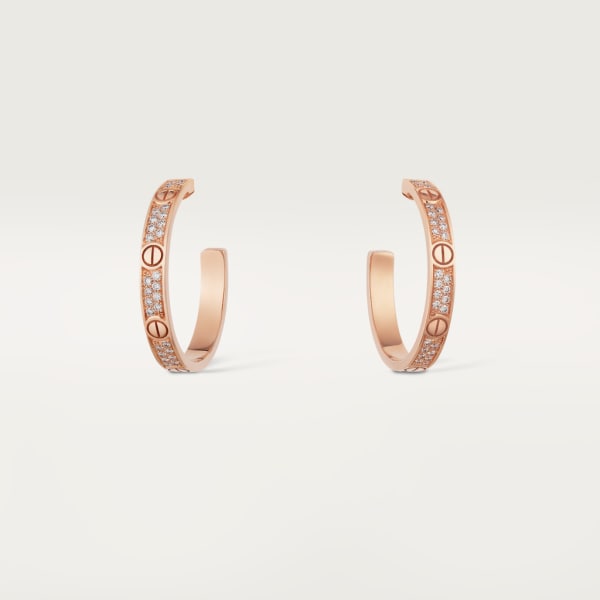 Love earrings Rose gold, diamond