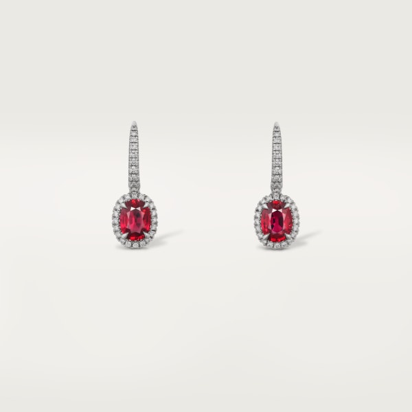 Cartier Destinée earrings with coloured stone White gold, rubies, diamonds