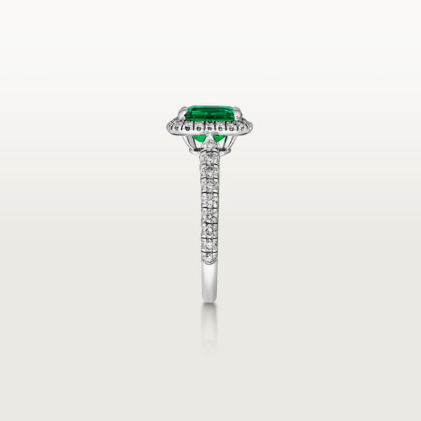 Cartier Destinée Solitaire with coloured stone Platinum, emerald, diamonds