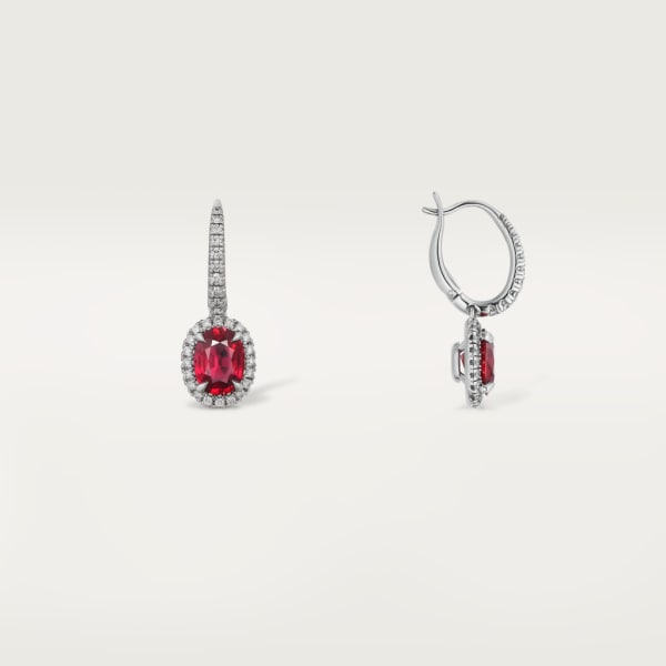 Cartier Destinée earrings with coloured stone White gold, rubies, diamonds