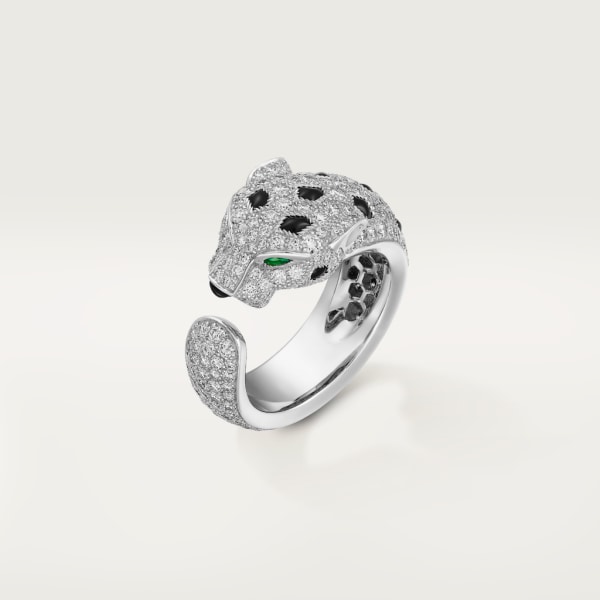 Panthère de Cartier ring White gold, emeralds, onyx, diamonds