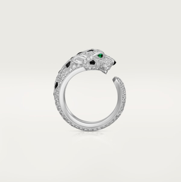 Panthère de Cartier ring White gold, emeralds, onyx, diamonds