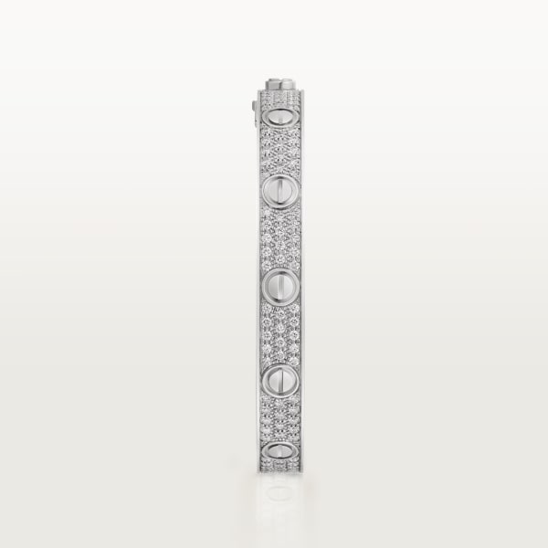 Love bracelet, classic model, paved White gold, diamonds