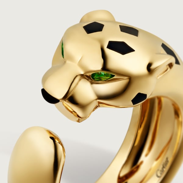 Panthère de Cartier ring Yellow gold, tsavorite garnets, onyx