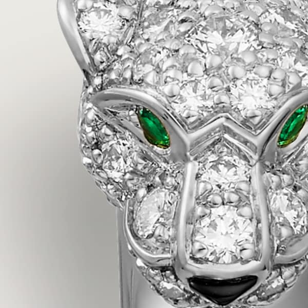 Panthère de Cartier ring White gold, emeralds, onyx, diamonds