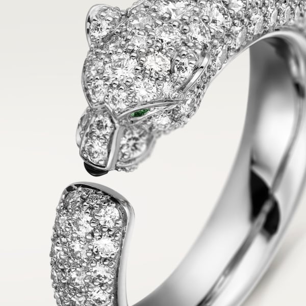 Panthère de Cartier ring White gold, emeralds, onyx, diamonds