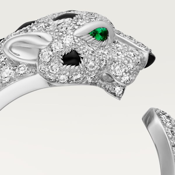 Panthère de Cartier ring White gold, emeralds, onyx, diamonds