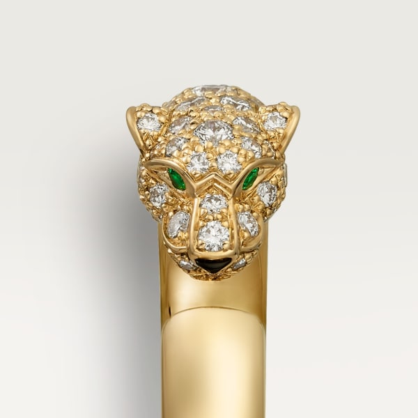 Panthère de Cartier ring Yellow gold, emeralds, onyx, diamonds