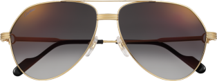 Première de Cartier sunglasses Smooth golden-finish metal, graduated grey lenses with golden flash