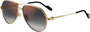 Première de Cartier sunglasses Smooth golden-finish metal, graduated grey lenses with golden flash