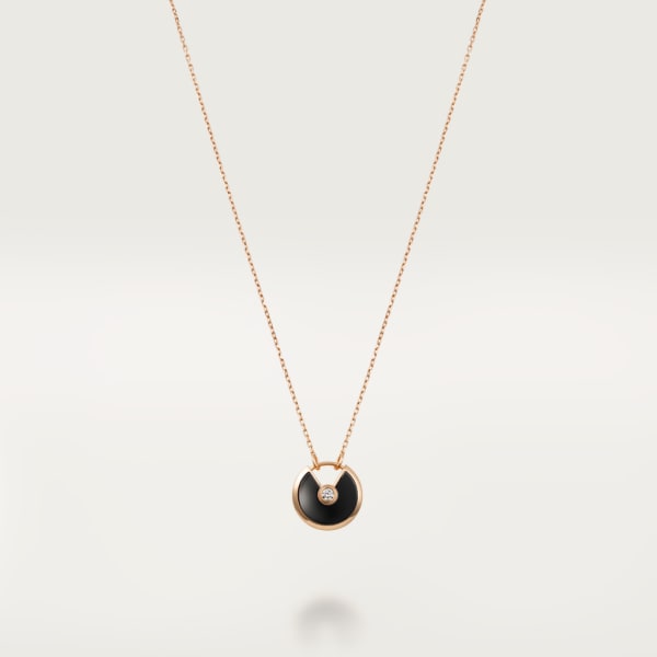 Amulette de Cartier necklace, small model Rose gold, onyx, diamond