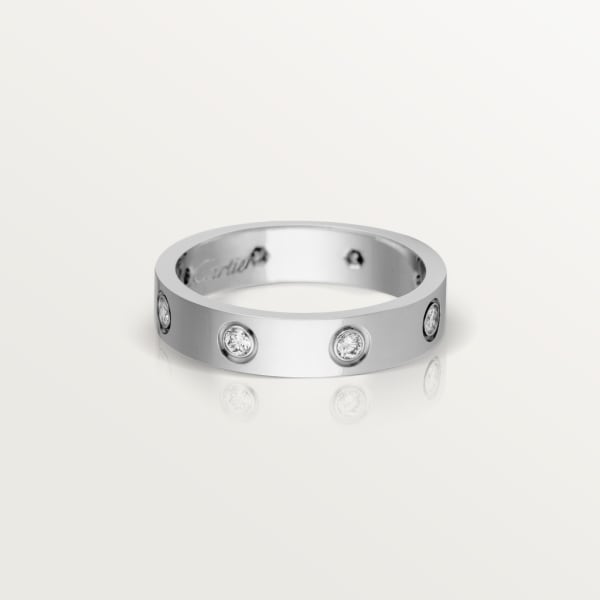 Love ring, small model, 8 diamonds White gold, diamonds