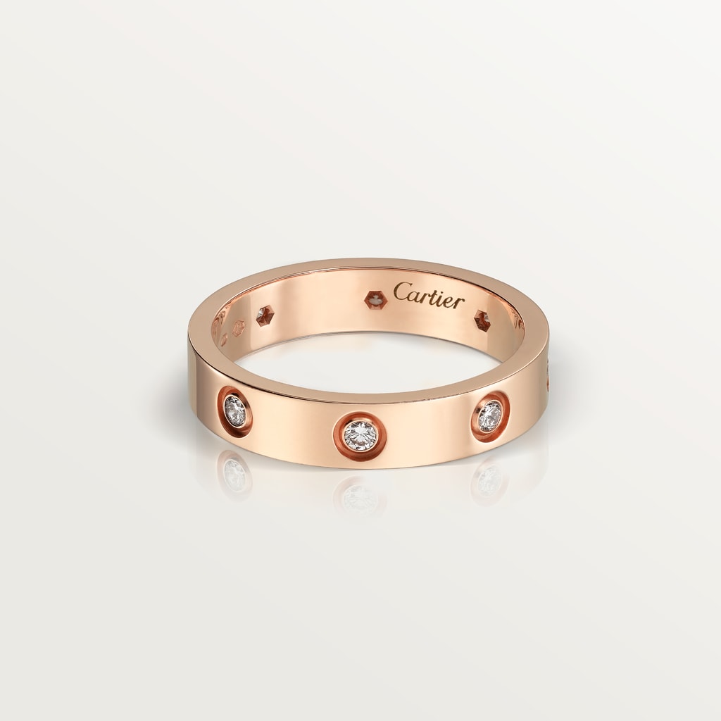 Love ring, small model, 8 diamondsRose gold, diamonds