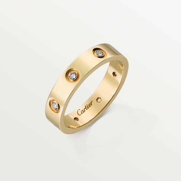 Love wedding band, 8 diamonds Yellow gold, diamonds