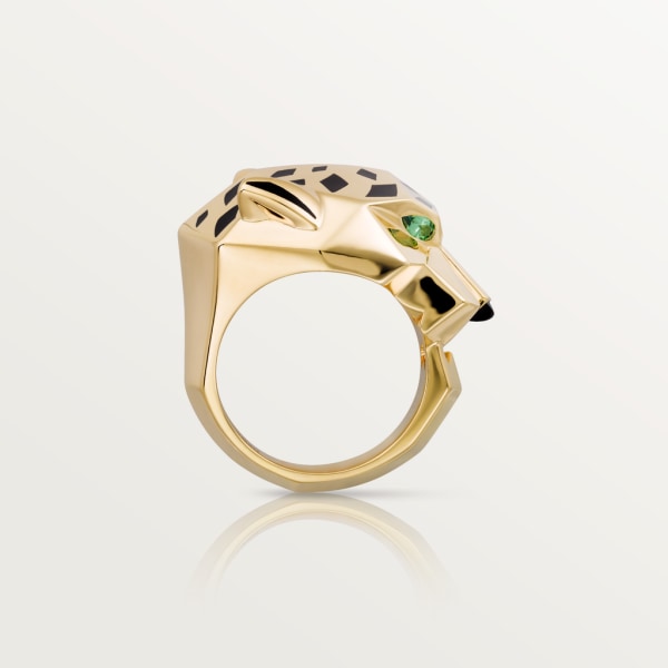 Panthère de Cartier ring Yellow gold, lacquer, tsavorite garnet, onyx