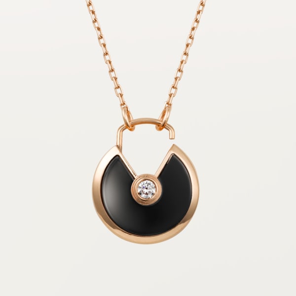 Amulette de Cartier necklace, small model Rose gold, onyx, diamond