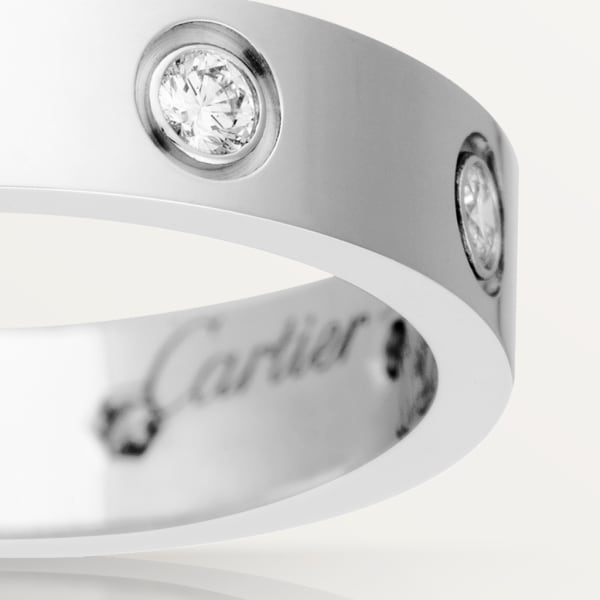 Love wedding band, 8 diamonds White gold, diamonds