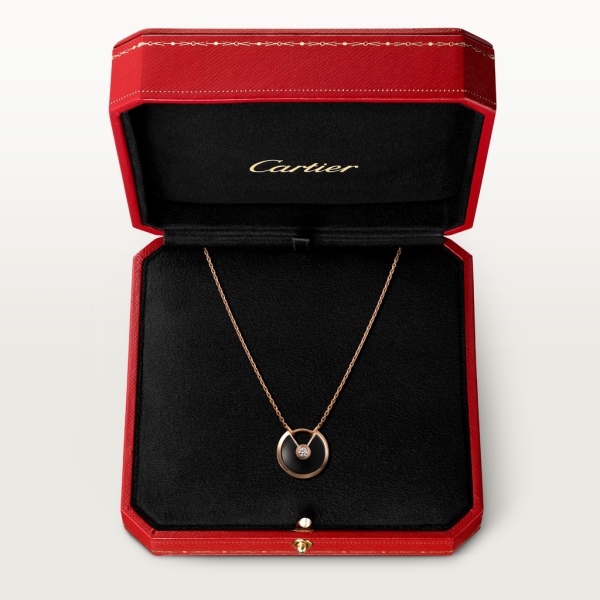 Amulette de Cartier necklace, small model Rose gold, onyx, diamond