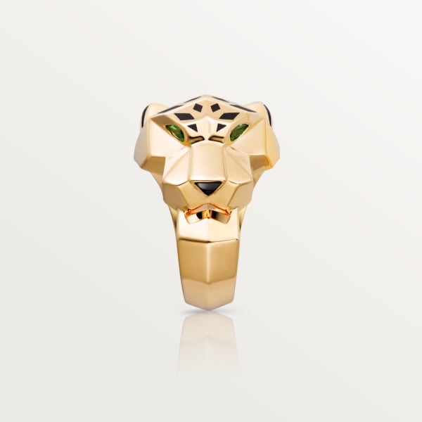 Panthère de Cartier ring Yellow gold, lacquer, tsavorite garnet, onyx