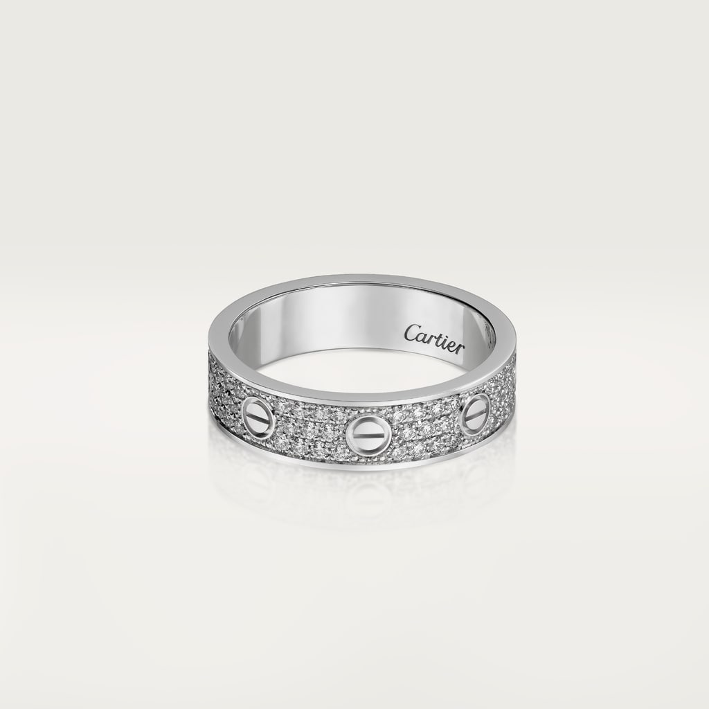 Love ring, small model, pavedWhite gold, diamonds