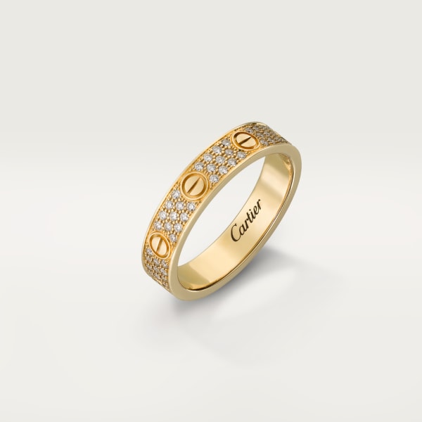 Love ring, small model, paved Yellow gold, diamonds