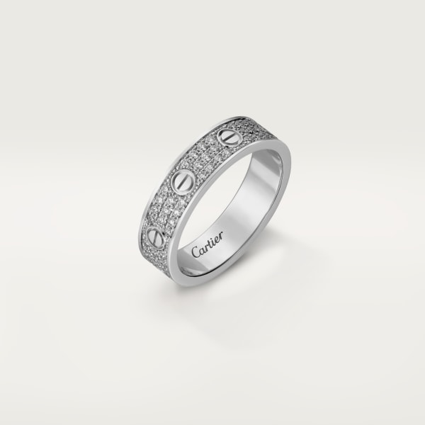 Love wedding band, diamond-paved White gold, diamonds