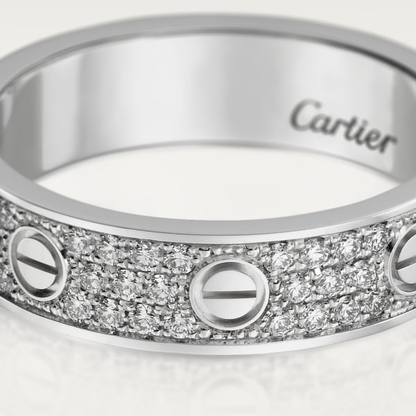 Love wedding band, diamond-paved White gold, diamonds