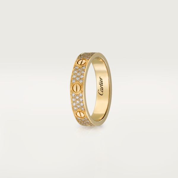 Love wedding band, diamond-paved Yellow gold, diamonds