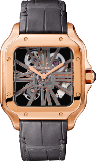 Santos de Cartier watch Large model, hand-wound mechanical movement, rose gold