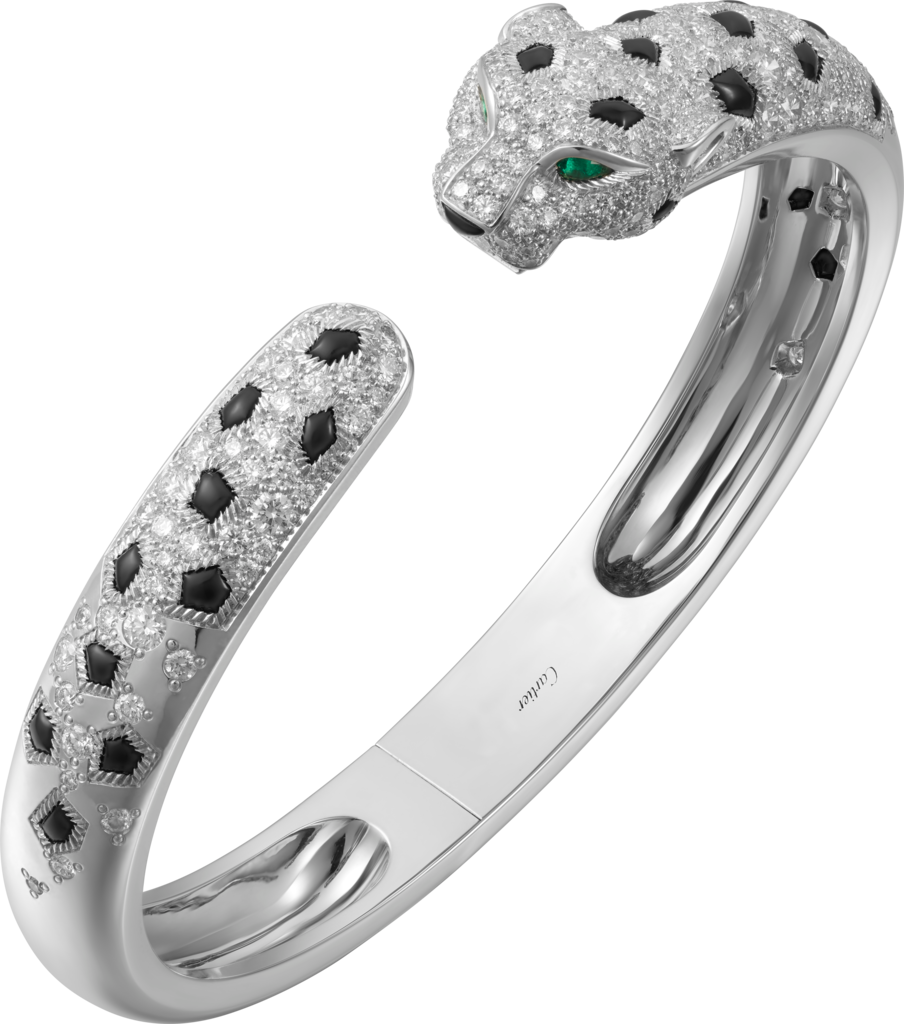 Panthère de Cartier braceletWhite gold, emeralds, onyx, diamonds