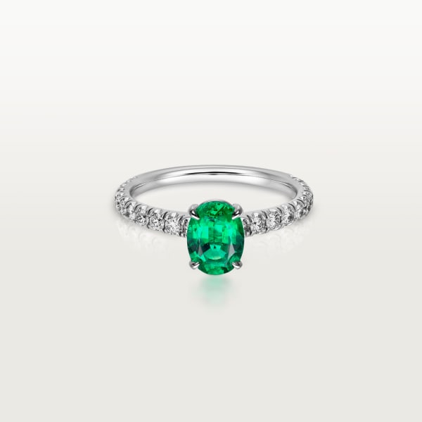 Solitaire 1895 Platinum, emerald, diamonds